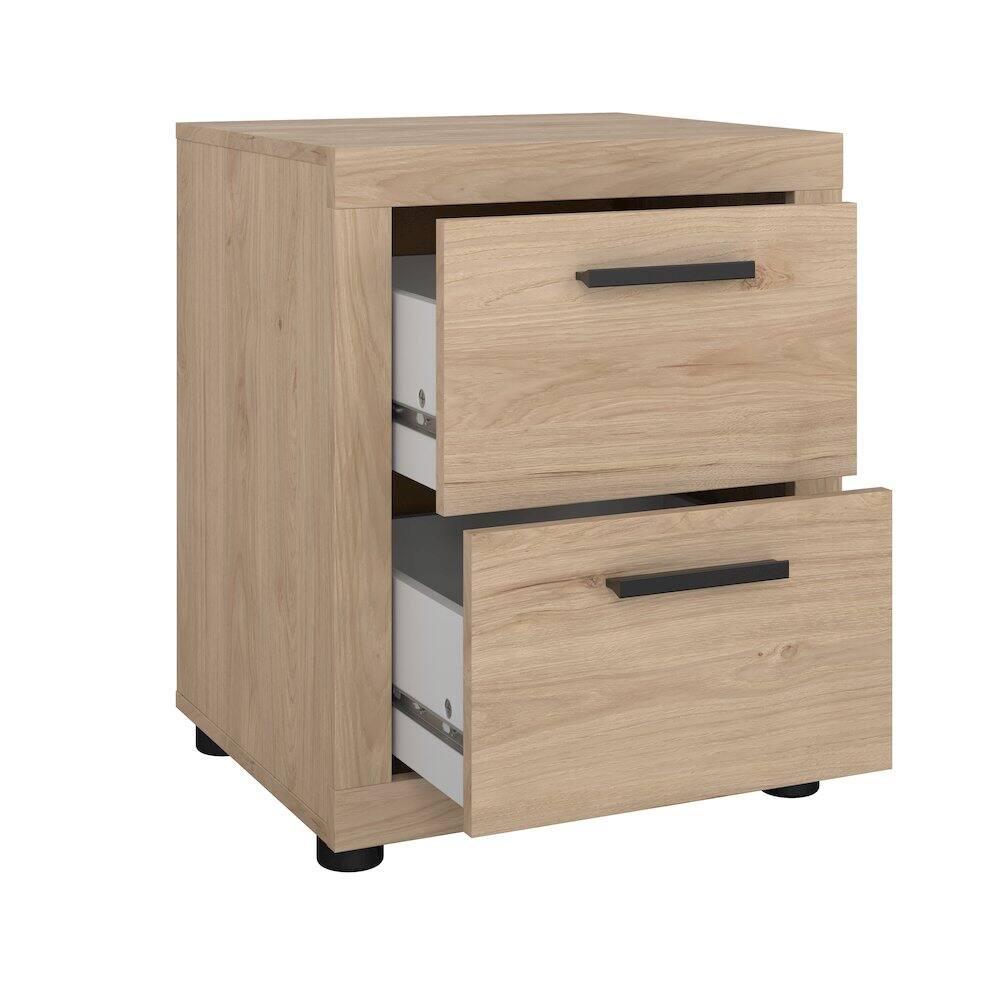 Alt View 1. Tvilum - Mira 2 Drawer Nightstand, Jackson Hickory - Brown.