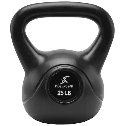 Front. ProsourceFit - ProsourceFit Vinyl Kettlebell, 25 lbs - Black.