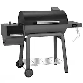 FEASTO - 30-Inch Heavy-Duty Charcoal Grill Offset Smoker 815 Sq.In. Digital Temp Control - Black