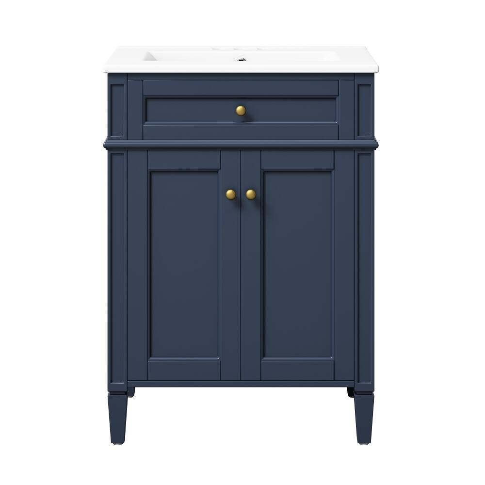 Alt View 6. Loheer - Loheer 24 inch bathroom vanity with sink Blue 2-Door Cabinet - Blue.