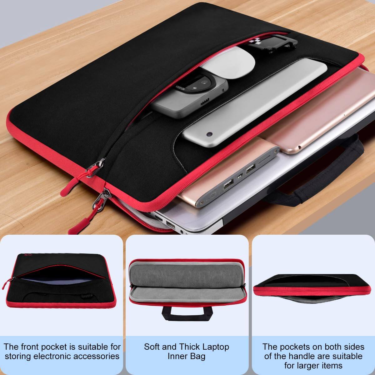 - The front pocket is suitable for storing electronic accessories.
- Soft and Thick Laptop Inner Bag.
- The pockets on both sides of the handle are suitable for larger items.
