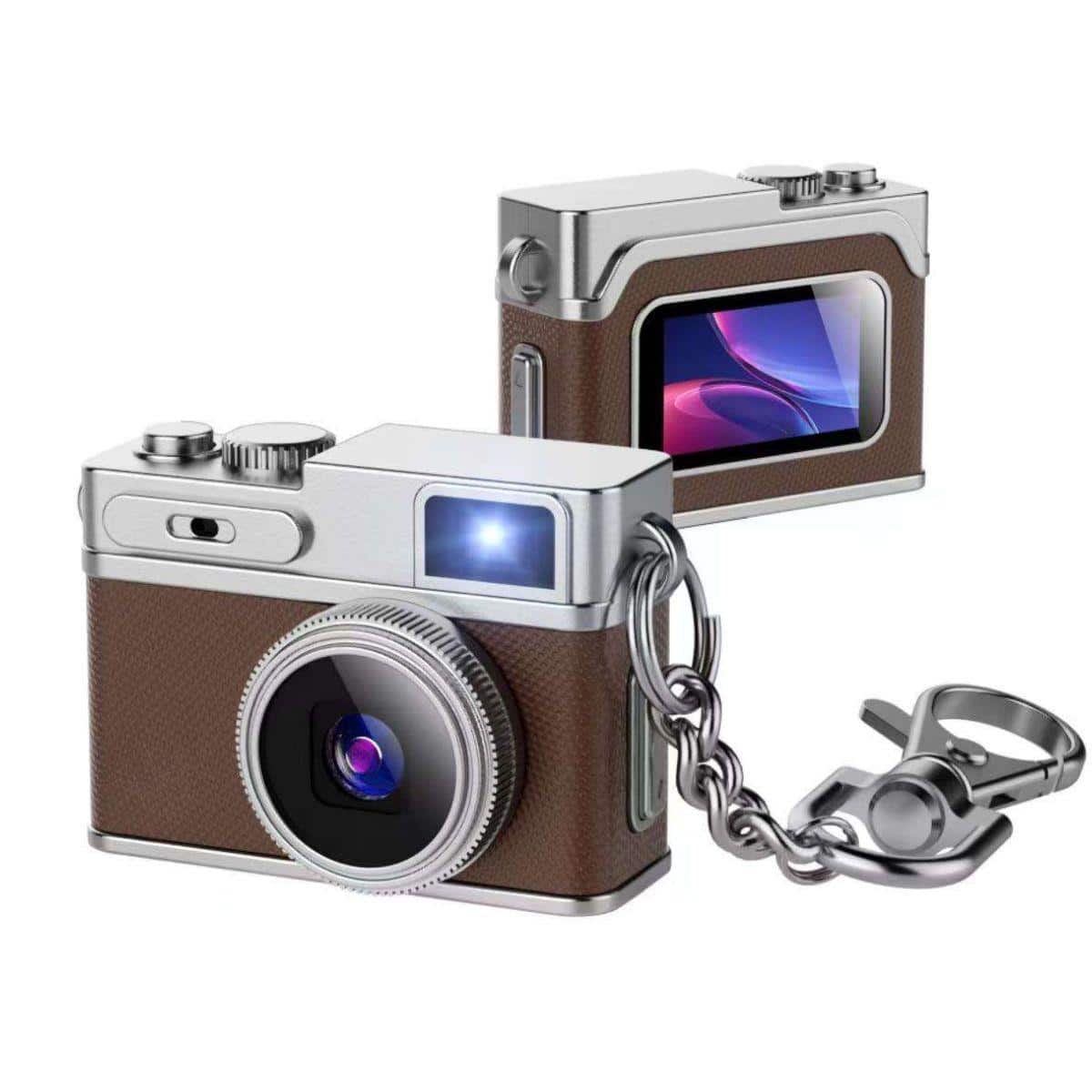 Aries - Necklace Pendant Retro Digital Camera - Brown