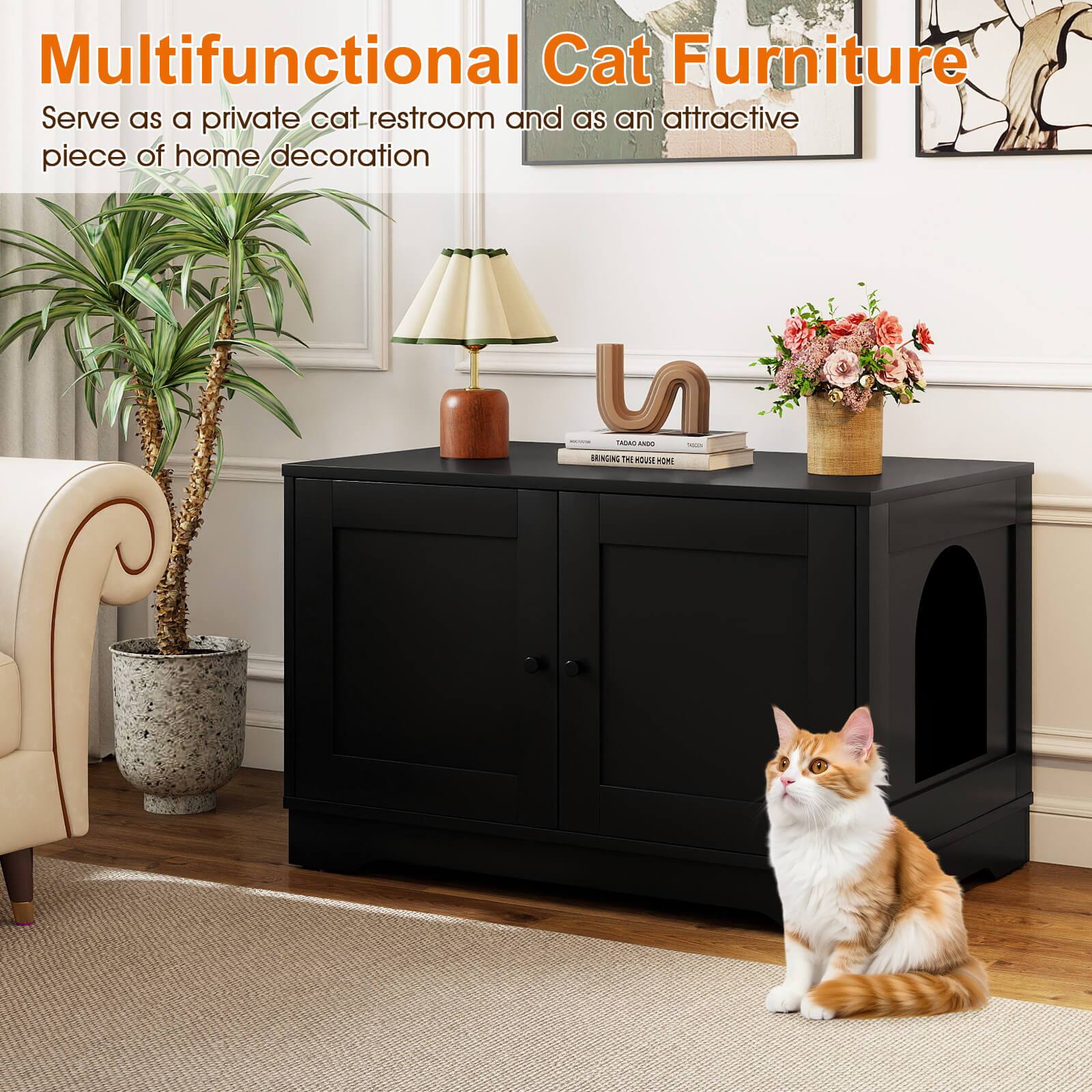 Multifunctional Cat Furniture  
Serve as a private cat restroom and as an attractive piece of home decoration