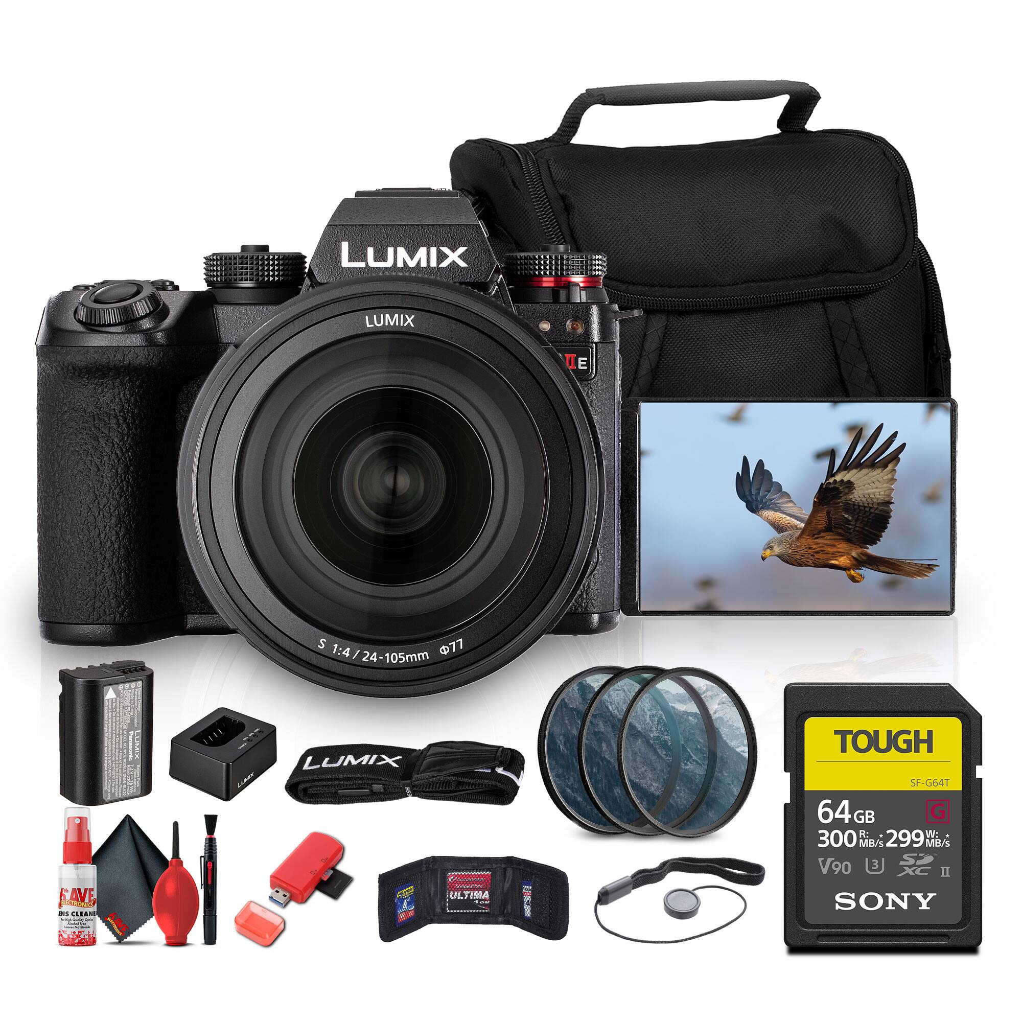 LUMIX LUMIX S 77 1:4 24-105mm 24 FAVE, -. CT.. LOER LUMIX - ULTIMA TOUGH SF-G64T 64GB 300 MB/s 299 Mi/s V90 3 II SONY