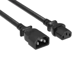 Cable Leader - Power Extension Cord, IEC C13 to C14 Heavy Duty, 14 AWG 15A 250V for PDU, UPS, Server Rack, Network Switch - Black