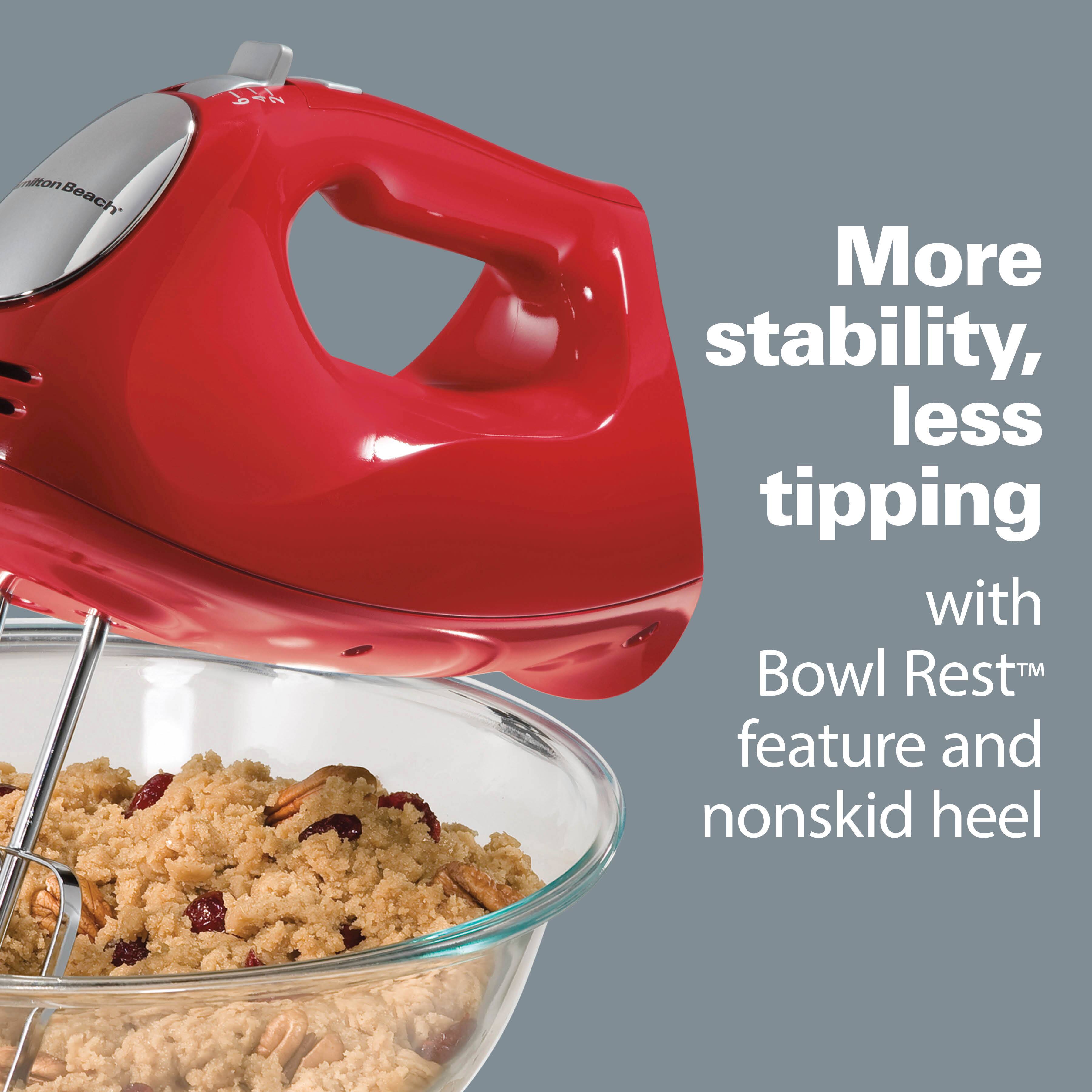 More stability, less tipping with Bowl Rest™ feature and nonskid heel