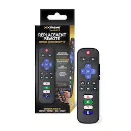Xtreme - Roku TV Replacement Remote Control, Universal IR Remote for Roku Smart TVs, Pre-Programmed, No Setup Required - Black