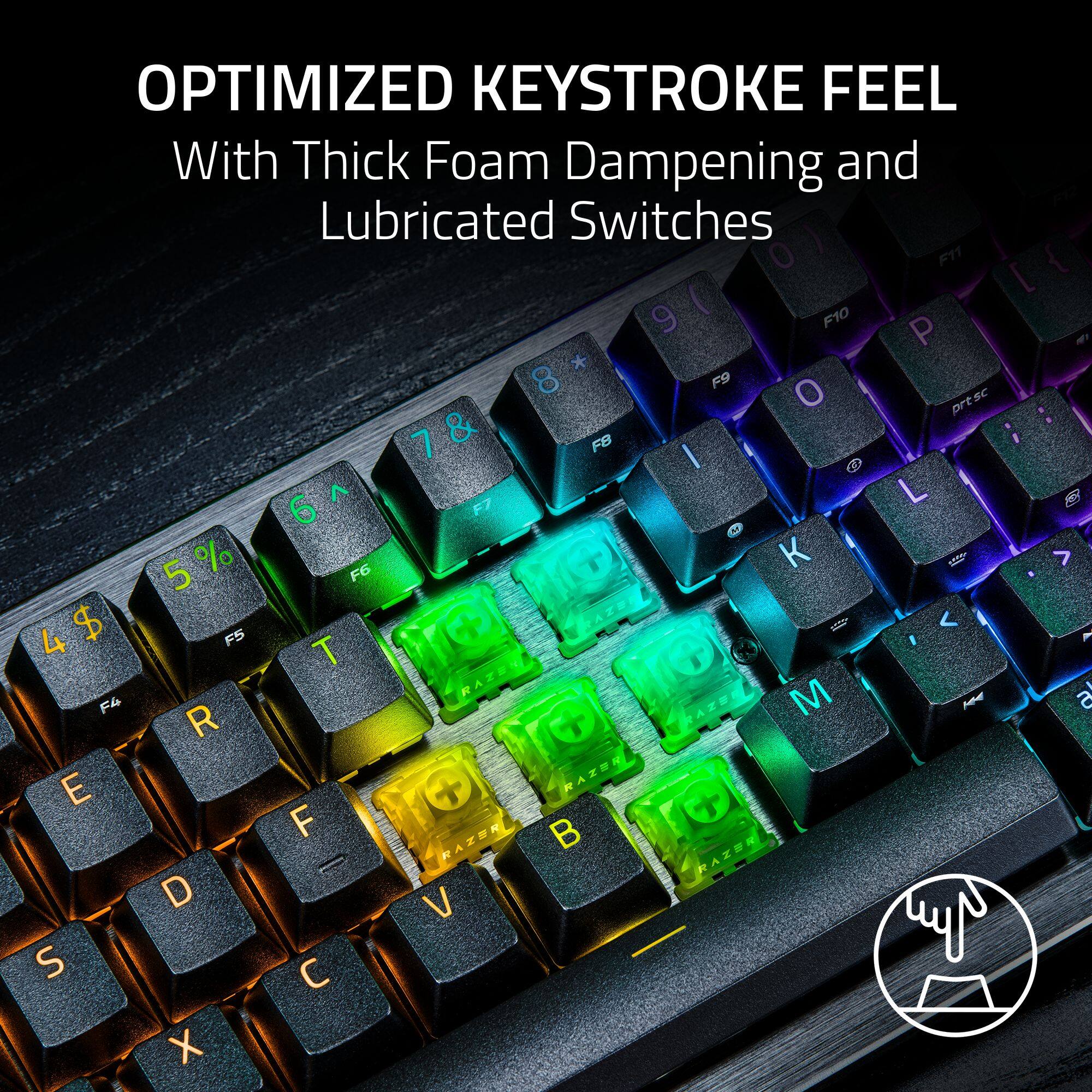 OPTIMIZED KEYSTROKE FEEL  
With Thick Foam Dampening and Lubricated Switches
