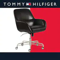 Tommy Hilfiger - Forester Modern Bonded Leather Office Chair - Dark Brown - Front_Zoom