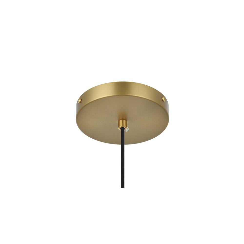 Left. Living District - Eclipse 8 Inch Pendant Clear Shade in Chrome - Satin Gold And Clear.