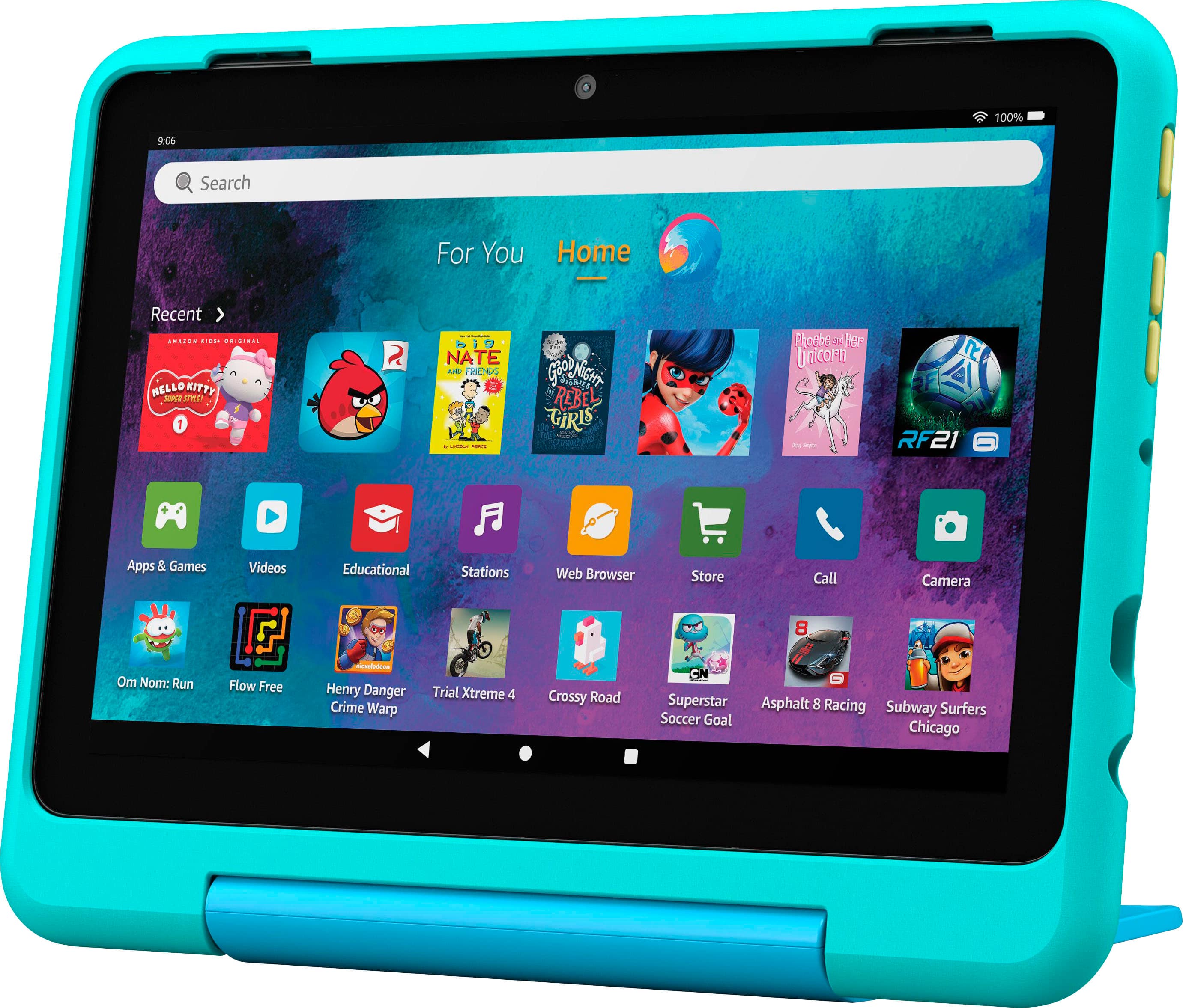 Amazon - Fire HD 8 Kids Pro tablet, ages 6-12 | 3GB memory, 8" HD screen, 13-hr battery, 32GB, (2024 release) - Discovery - Front_Zoom