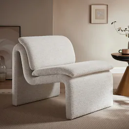 Dune Boucle Upholstered Armless Accent Chair by Modway - Parchment