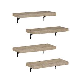 Furinno - Tanna 22-Inch Wall Mounted Floating Display Shelves, Set of 4 - Natural