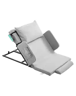 VEVOR - Electric Lifting Backrest for Bed, 300 lbs Capacity, 4-68° Adjustable Lifting Bed Backrest, with Guardrail Armrest - Gray