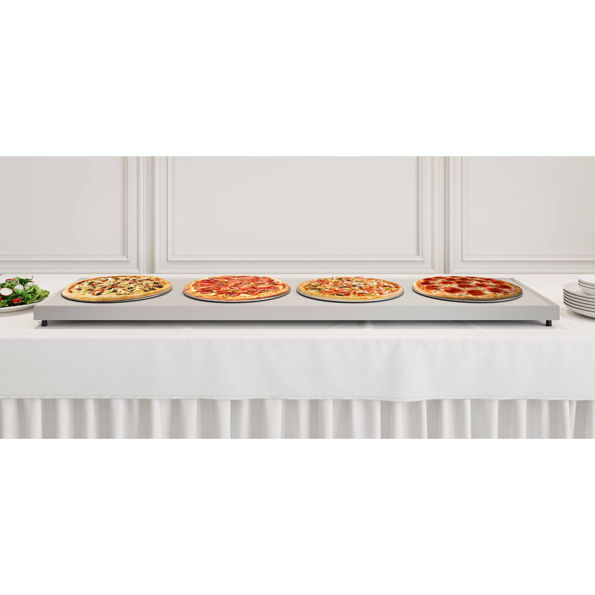 Back. Koolmore - 72 In. Commercial Warming Shelf - Silver.