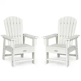 Costway - Set of 2 Kids Patio Adirondack Chair Armchair Weather Resistance Outdoor Chair - White