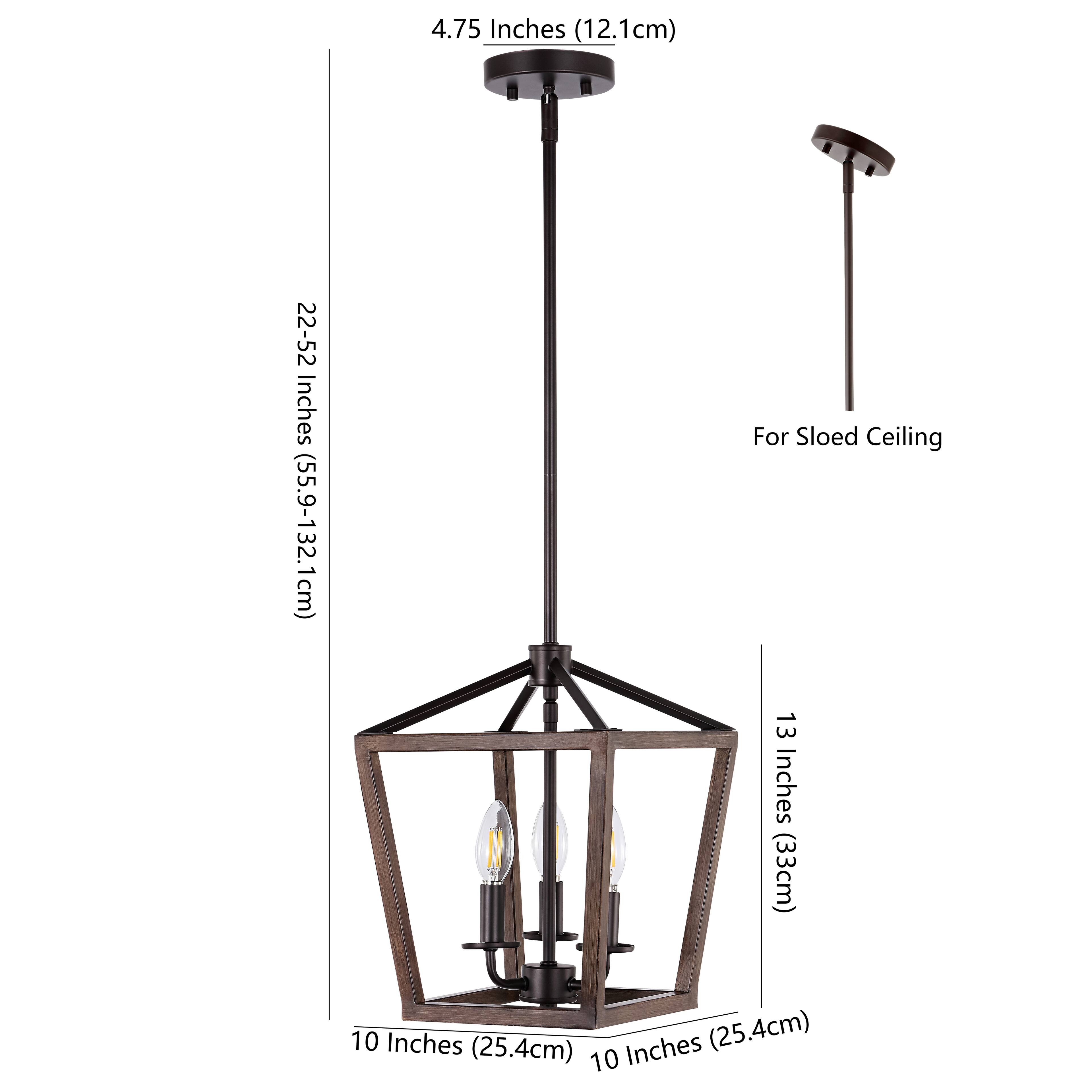 4.75 Inches (12.1cm)  
22-52 Inches (55.9-132.1cm)  
For Sloped Ceiling  
13 Inches (33cm)  
10 Inches (25.4cm)