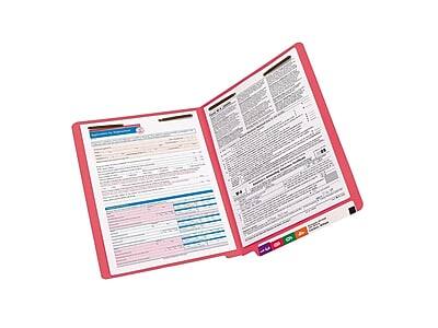 Alt View 2. Smead - End Tab Classification Folders, Shelf-Master Reinforced Straight-Cut Tab, Letter Size, Red, 50/Box  - Red.