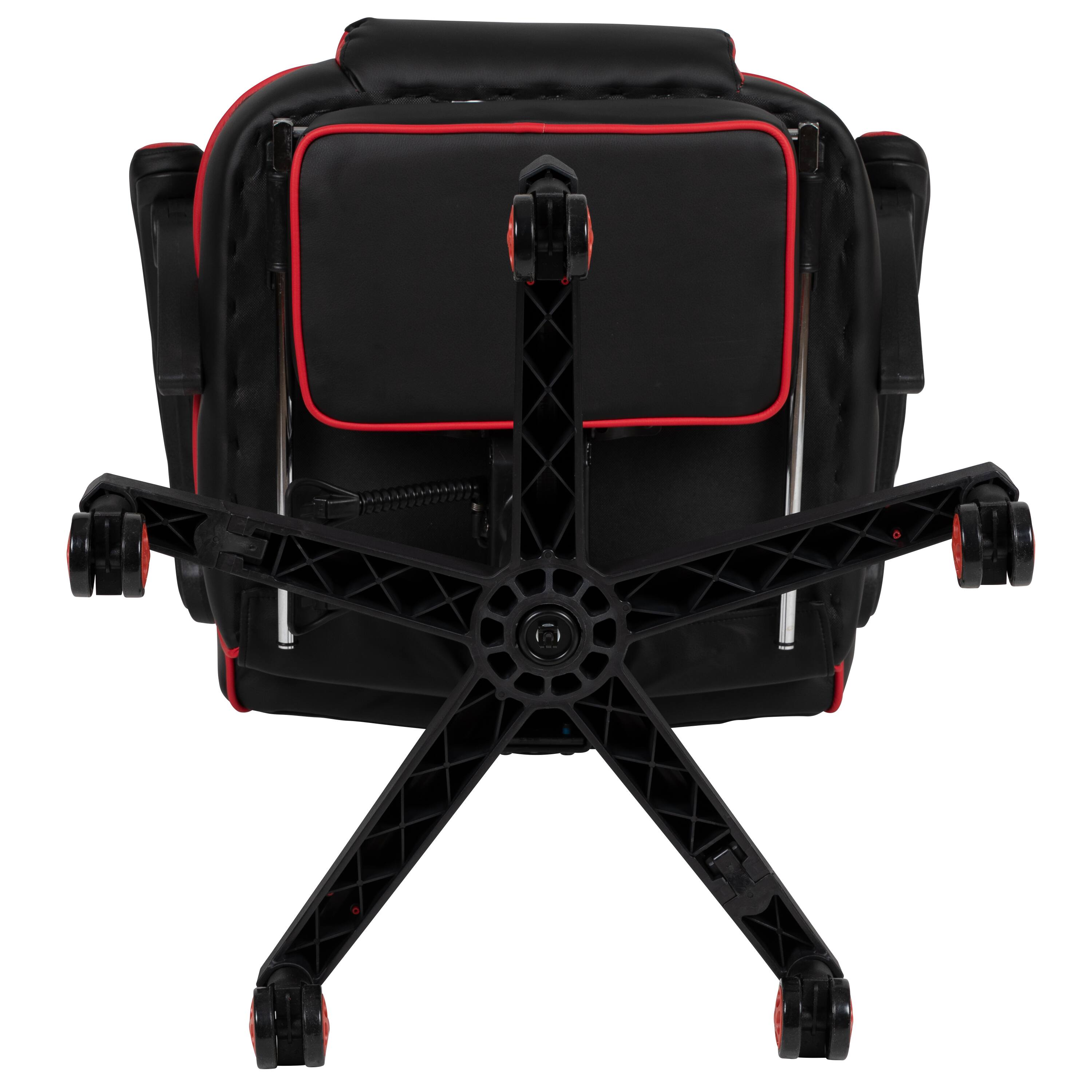 Alt View 10. Emma + Oliver - Ergonomic Gaming Chair -Recline Back/Arms, Footrest, Massaging Lumbar - Black with Red Trim.