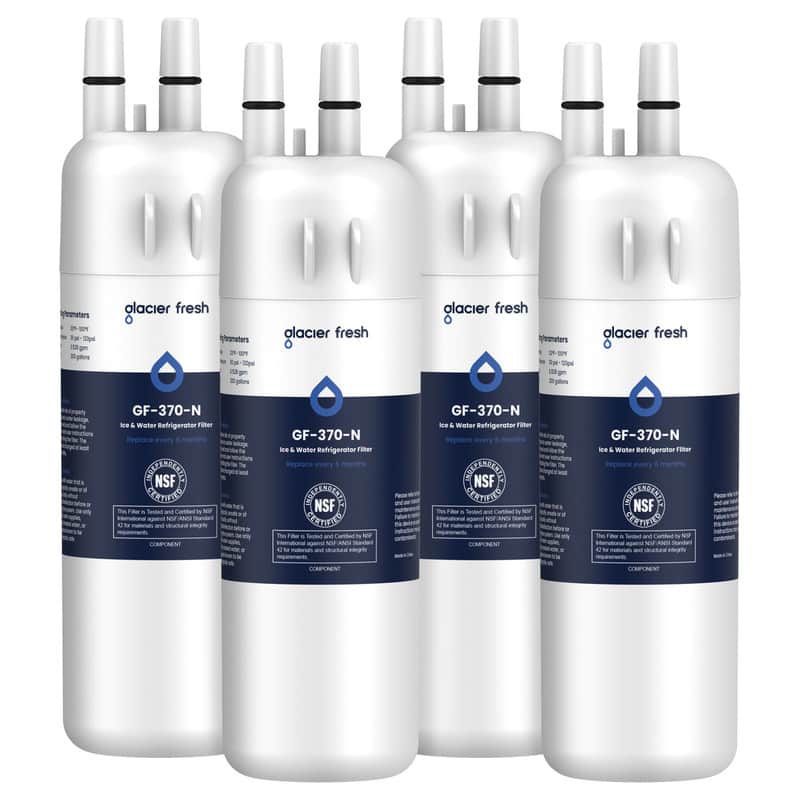 GLACIER FRESH - EDR1RXD1 Refrigerator Water Filter Compatible with W10295370A, WHR1RXD1, 4 Pack