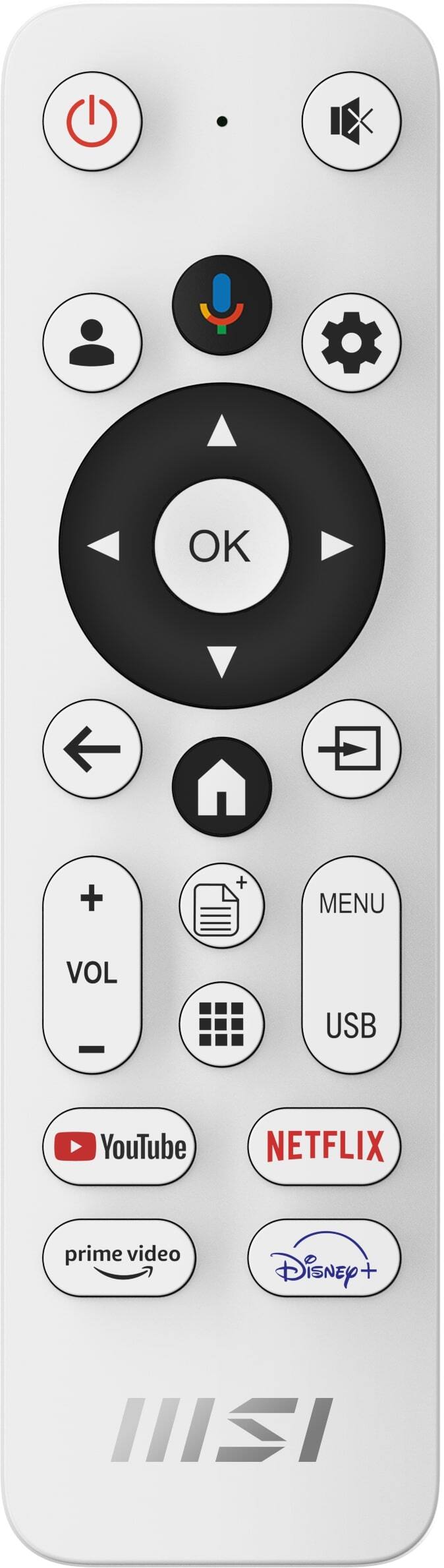 OK + + MENU VOL - USB YouTube NETFLIX prime video Disney+