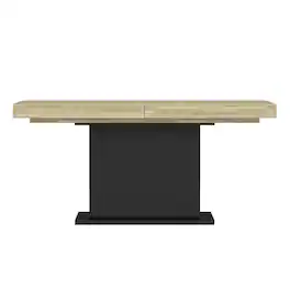 FUFU&GAGA - Expandable Conference Table - Office Meeting, Team Collaboration & Flexible Work Desk - Black & Wooden