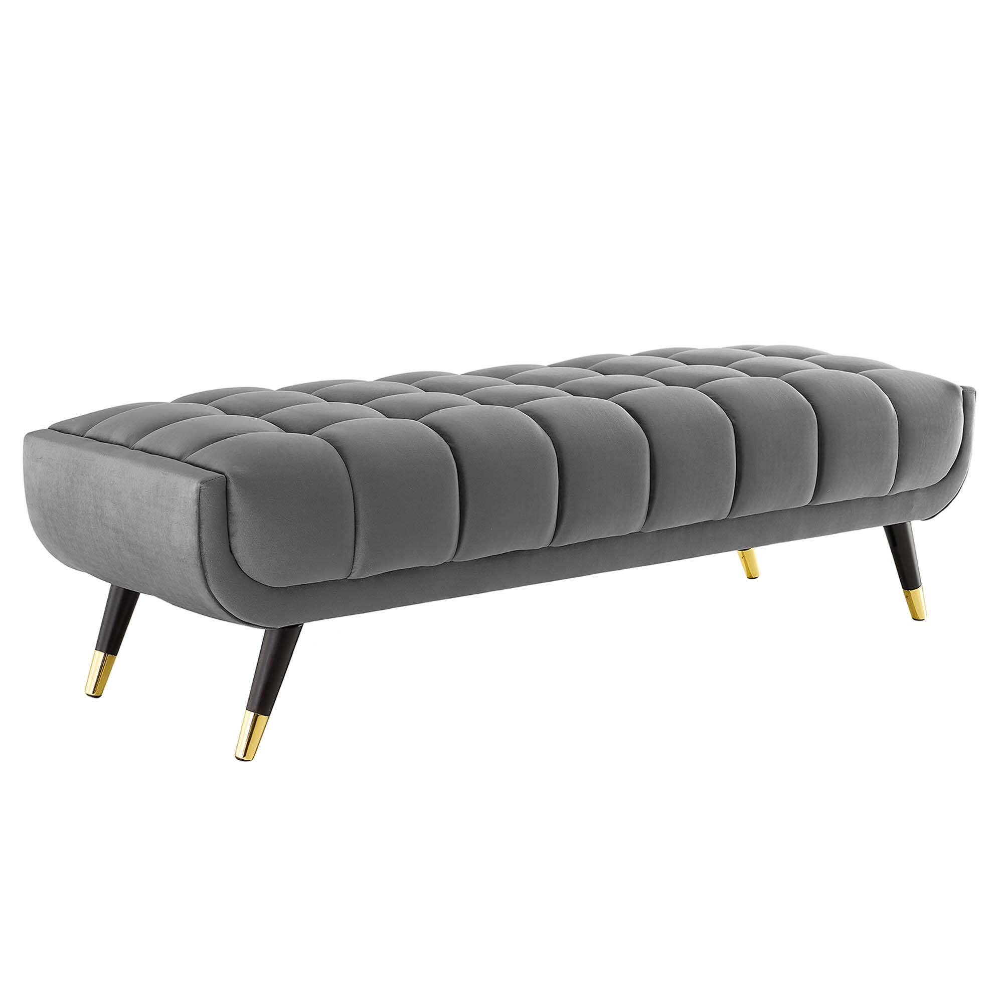 Angle. Modway - Adept 60" Performance Velvet Bench by Modway - Gray.