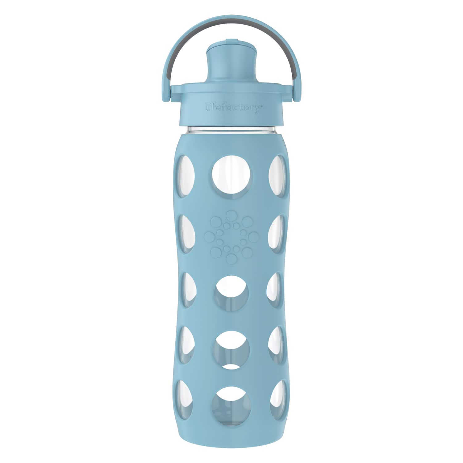 Lifefactory - Lg4321mde4 22-oz. Glass Water Bottle With Active Flip Cap And Protective Silicone Sleeve (denim) - Blue
