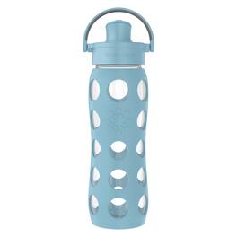 Lifefactory - Lg4321mde4 22-oz. Glass Water Bottle With Active Flip Cap And Protective Silicone Sleeve (denim) - Blue