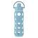 Front. Lifefactory - 22-Oz Glass Water Bottle with Active Flip Cap, Protective Silicone Sleeve - Denim.