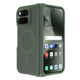 Dteck - Shockproof Matte Phone Case for Google Pixel 11 Pro Fold, Translucent Magnetic Protective Cover, Raised Lip Protection - Green