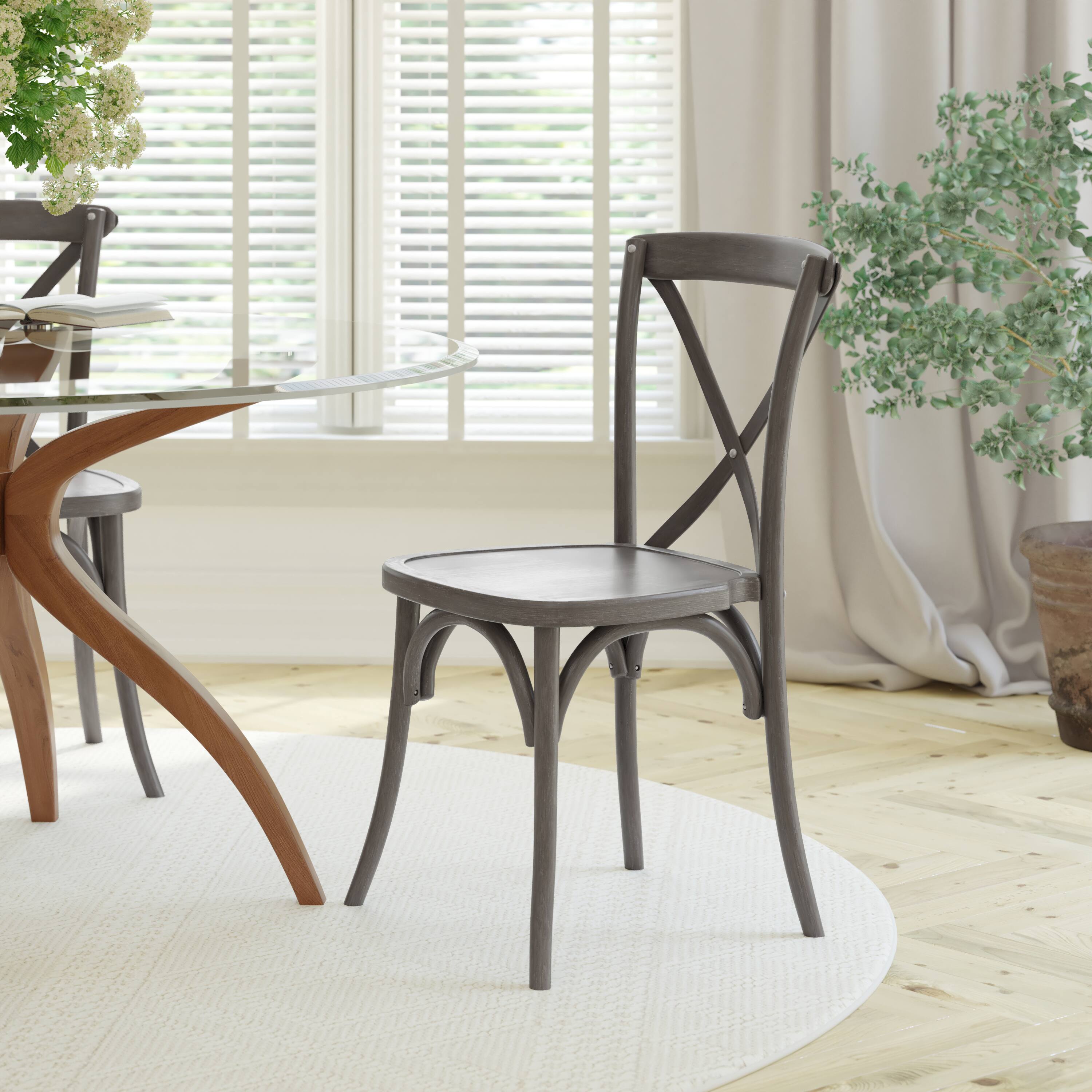 Alt View 4. Emma + Oliver - X-Back Chair - Grey.