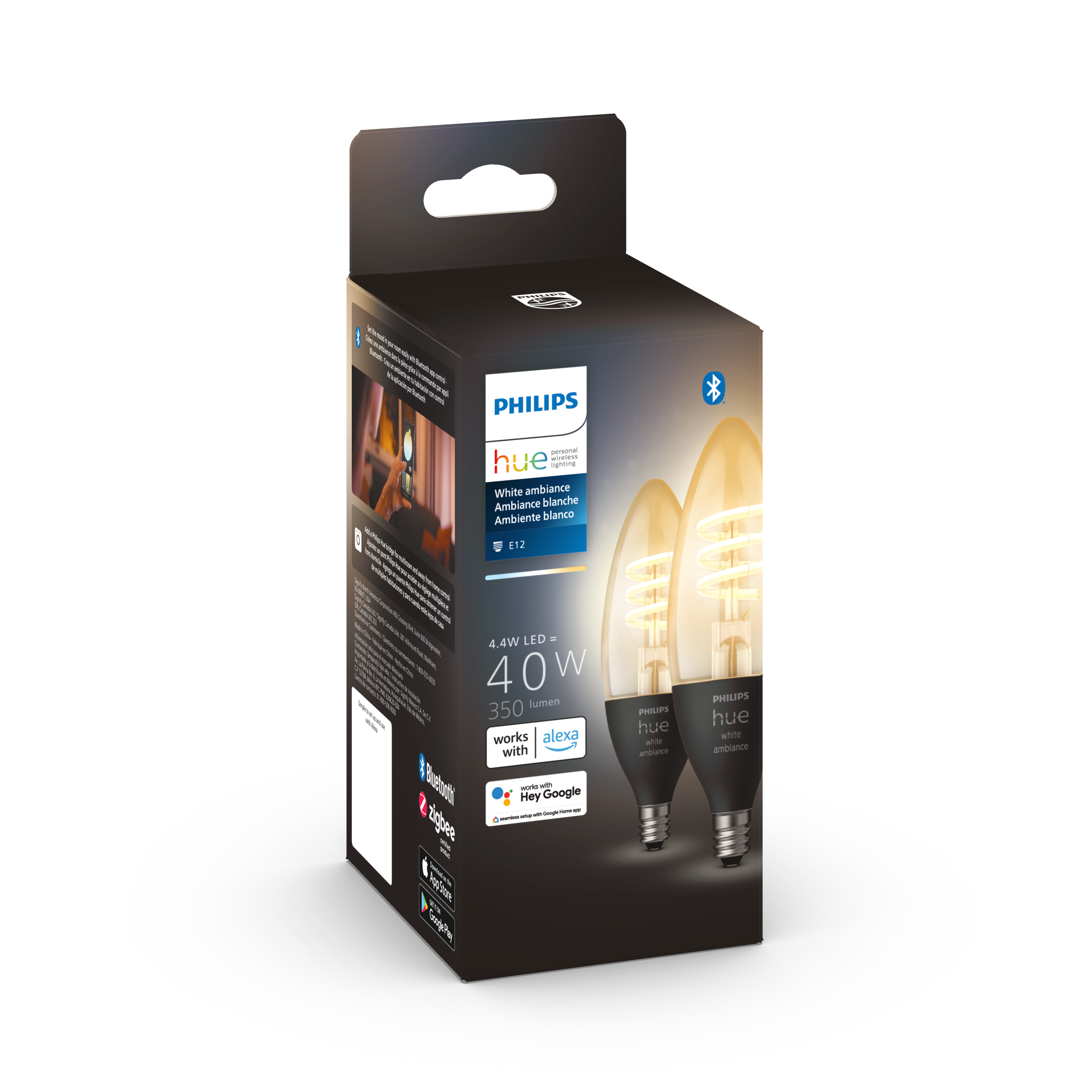 CHEETERED  
Saturate WE  
visids, ats  
PHILIPS personal hue when lighting White ambiance Ambiance blanche Ambiente blanco Big E12  
- 4.4W LED " 40W lumen 350 PHILIPS alexa hue works white with ambianinance Bluebooks Hey weis - - the Google dogle uoner zinguee Cook  
PHILIPS hue white ambiance