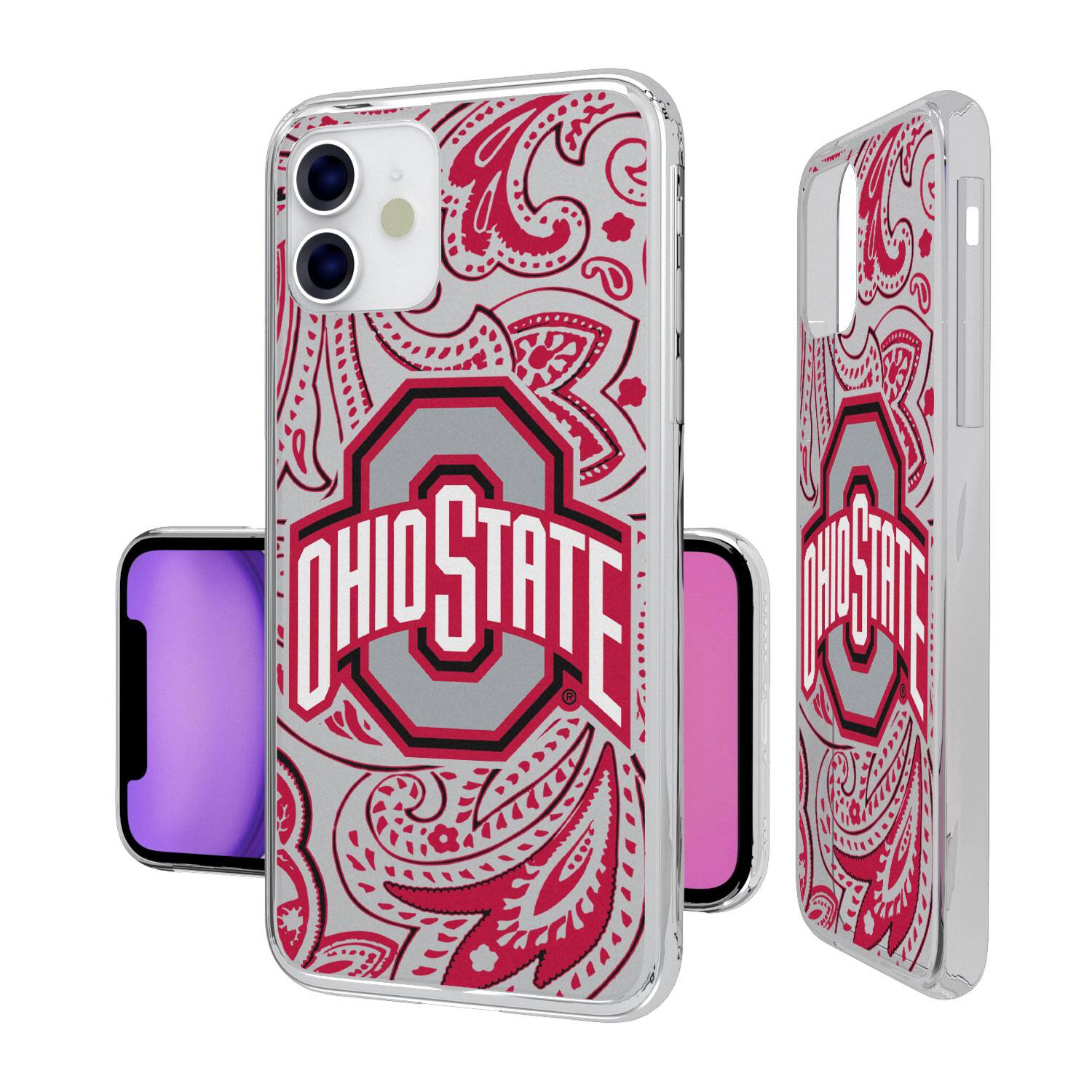 Alt View 1. Keyscaper - Ohio State Buckeyes iPhone Paisley Design Clear Case - 14 Pro - Multicolor.