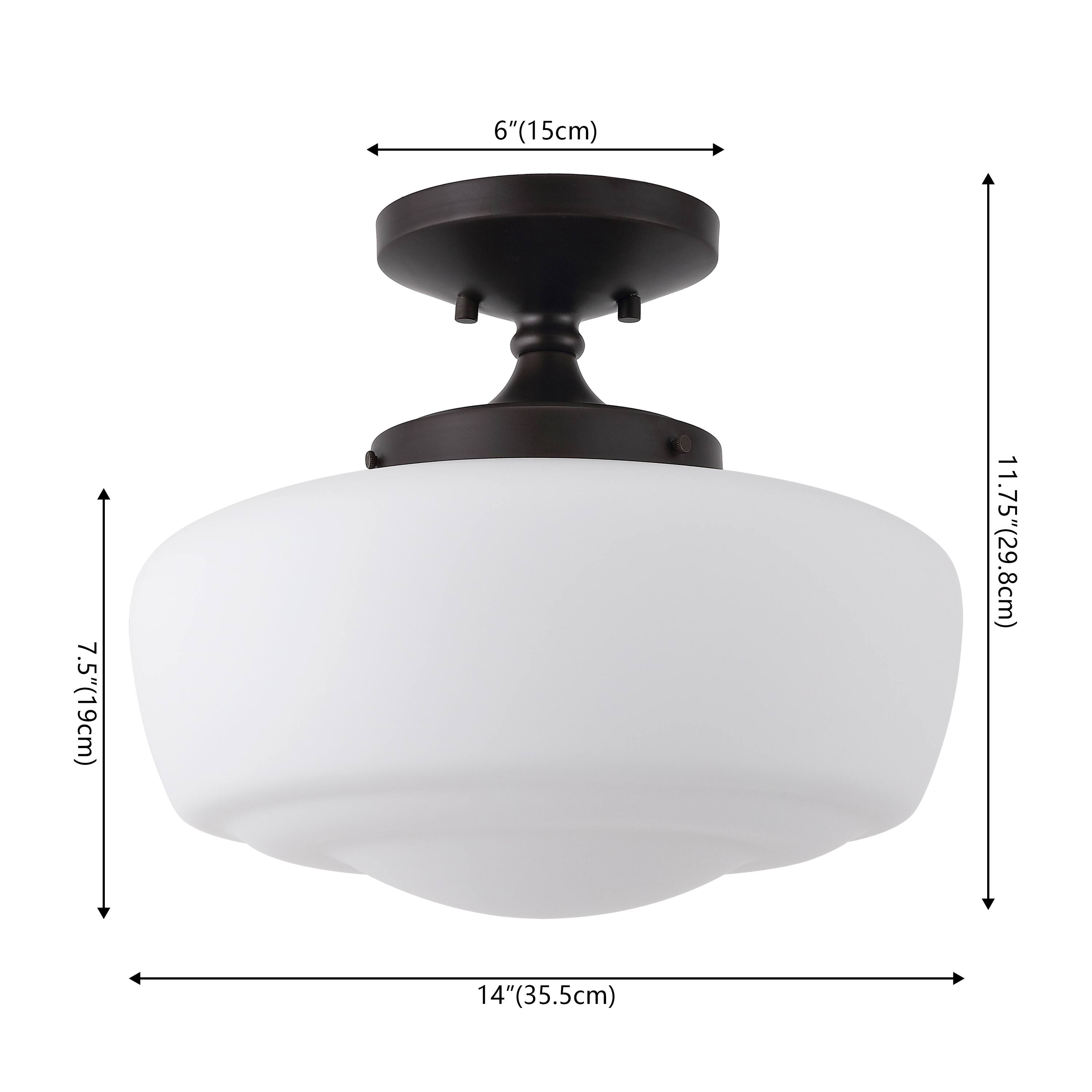 6"(15cm) 7.5"(19cm) 11.75"(29.8cm) 14"(35.5cm)
