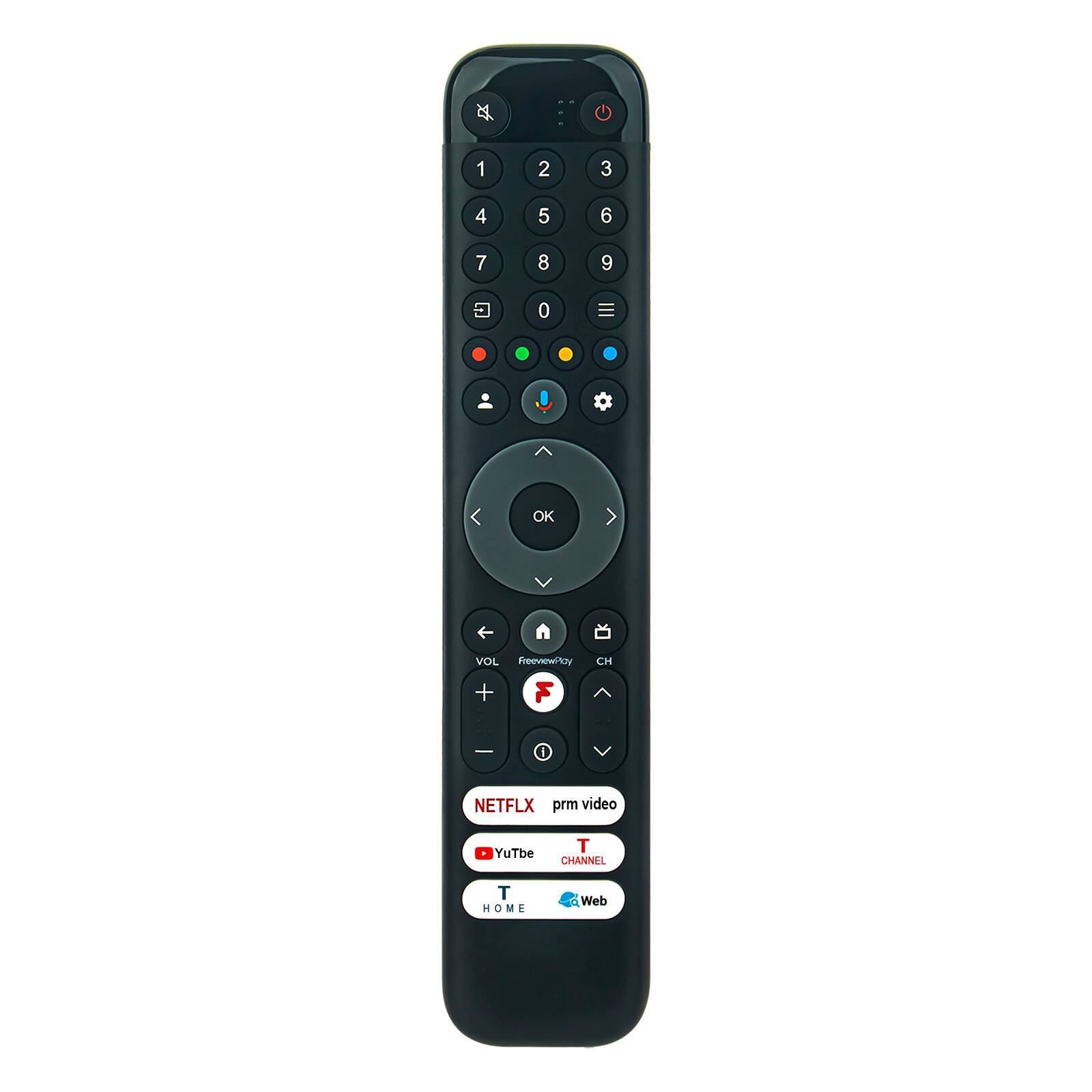 1
2
3
4
5
6
7
8
9
0

I
OK

VOL FreeviewPloy CH +  ^
-
NETFLX prm video
YouTube
T CHANNEL
T HOME
Web