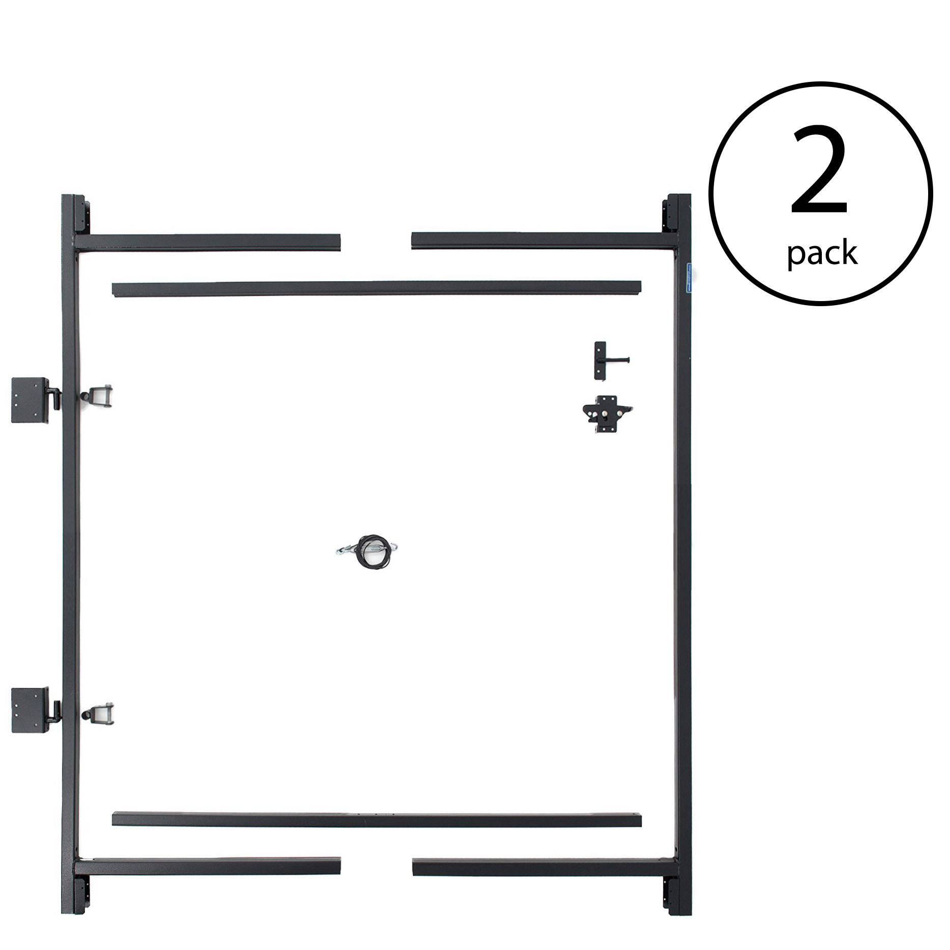 Alt View 1. Adjust-A-Gate - Adjust-A-Gate Steel Frame Gate Building Kit, 60"-96 Inch Wide Opening (2 Pack) - Black.