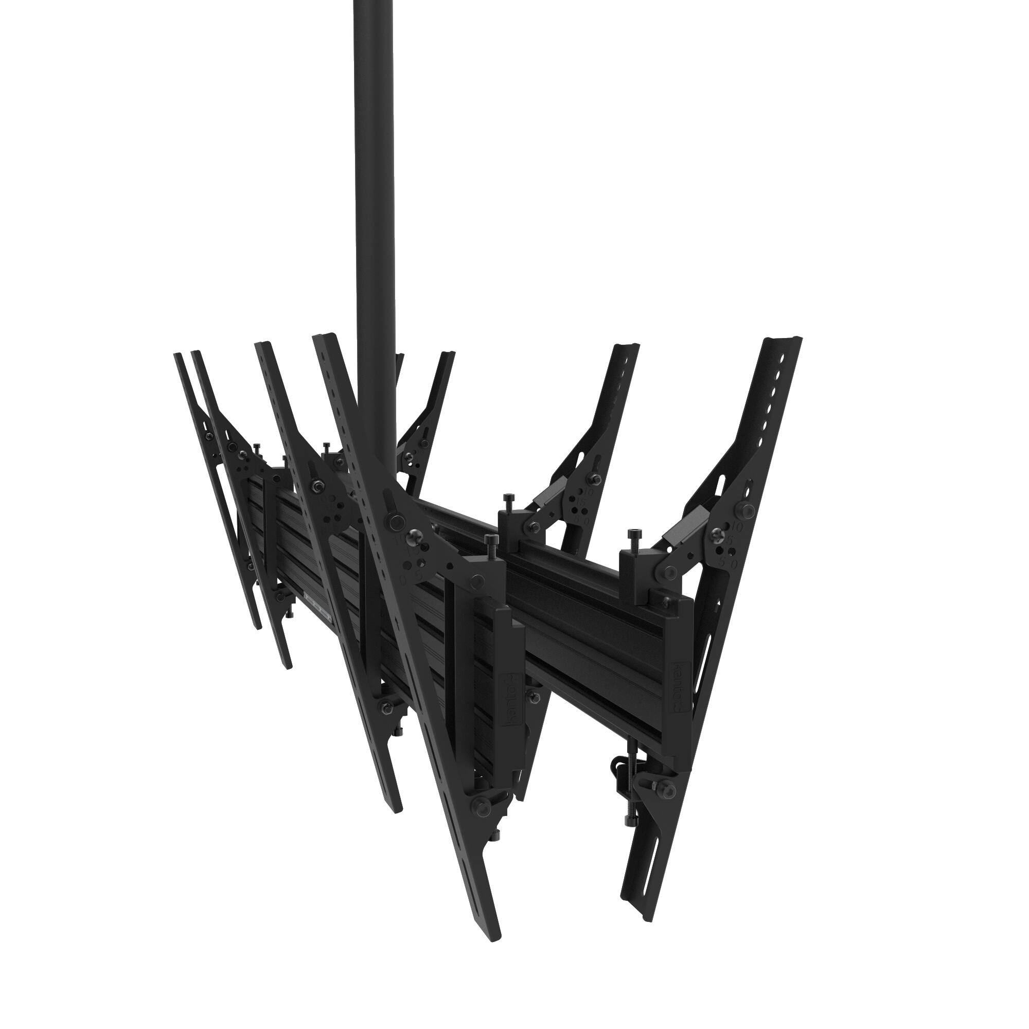 Alt View 2. Kanto - Back-to-Back Quad Screen TV Ceiling Mount for Four 40” to 45” TVs - Black.