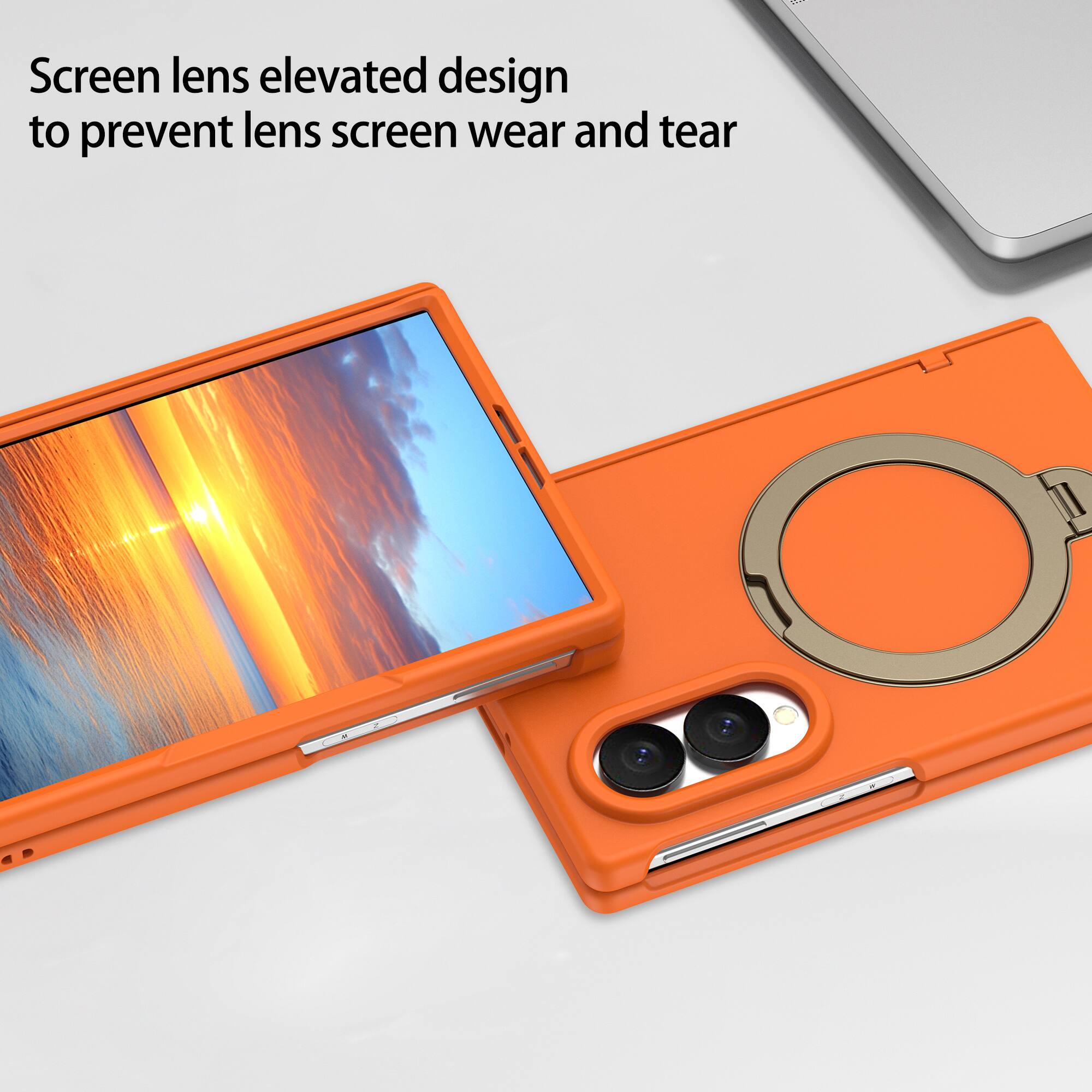 Screen lens elevated design to prevent lens screen wear and tear