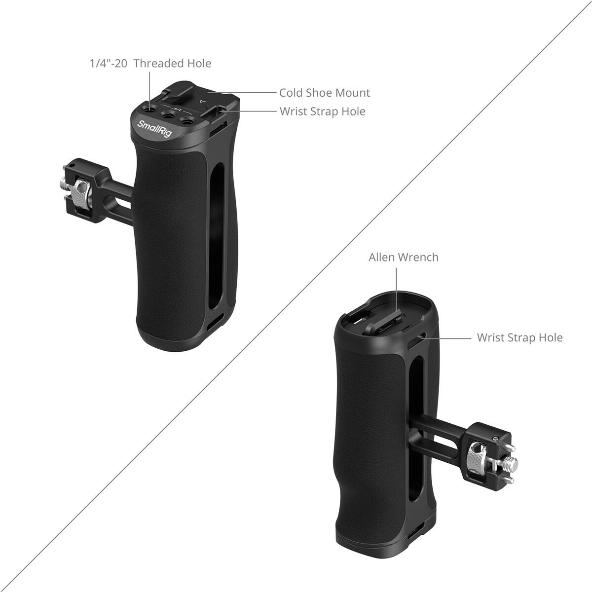 1/4"-20 Threaded Hole  
SmallRig  
Cold Shoe Mount  
Wrist Strap Hole  
Allen Wrench  
Wrist Strap Hole