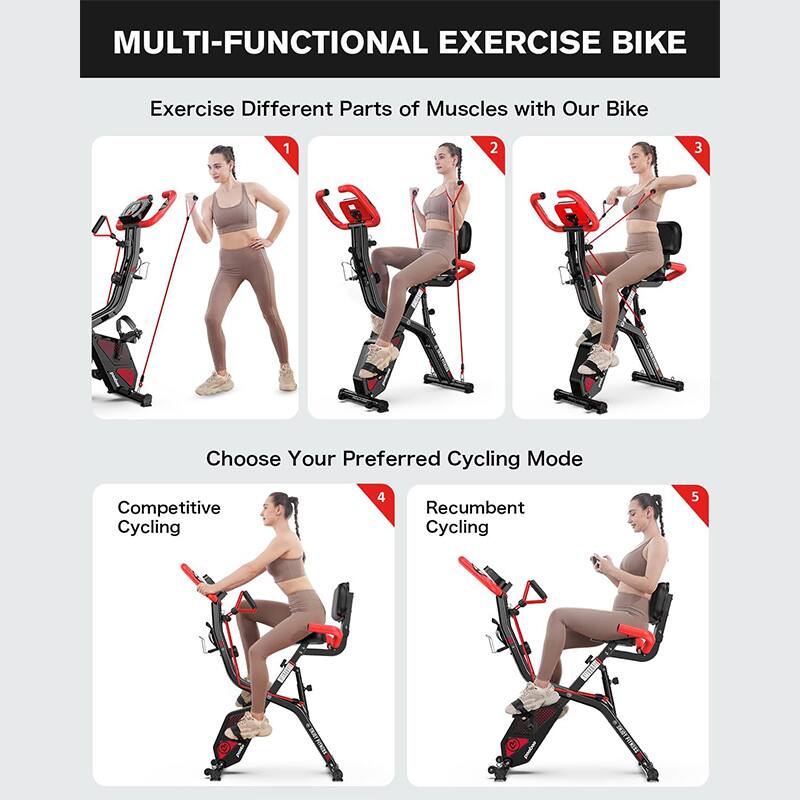 MULTI-FUNCTIONAL EXERCISE BIKE

Exercise Different Parts of Muscles with Our Bike

1. (a)
2. (a)
3. (a)

Choose Your Preferred Cycling Mode

4. Competitive Cycling
5. Recumbent Cycling