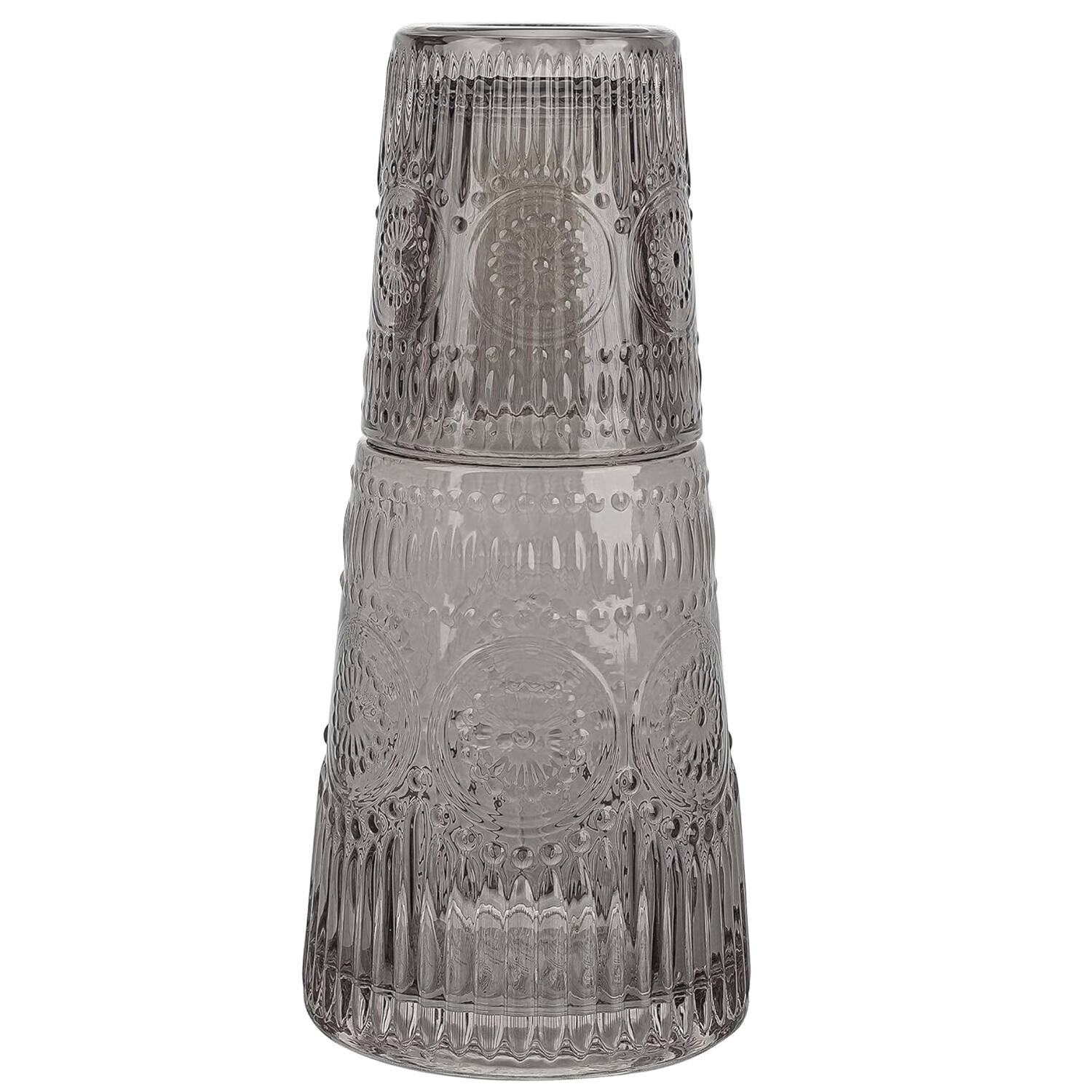 Front. Jay Import - Vintage Smoke Gray Carafe Set 32.13 OZ. - Gray.