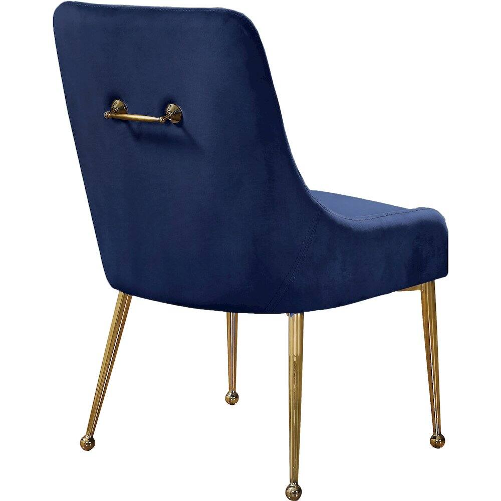 Alt View 1. Meridian Furniture - Owen Navy Velvet Dining Chair, Set of 2 - Blue.