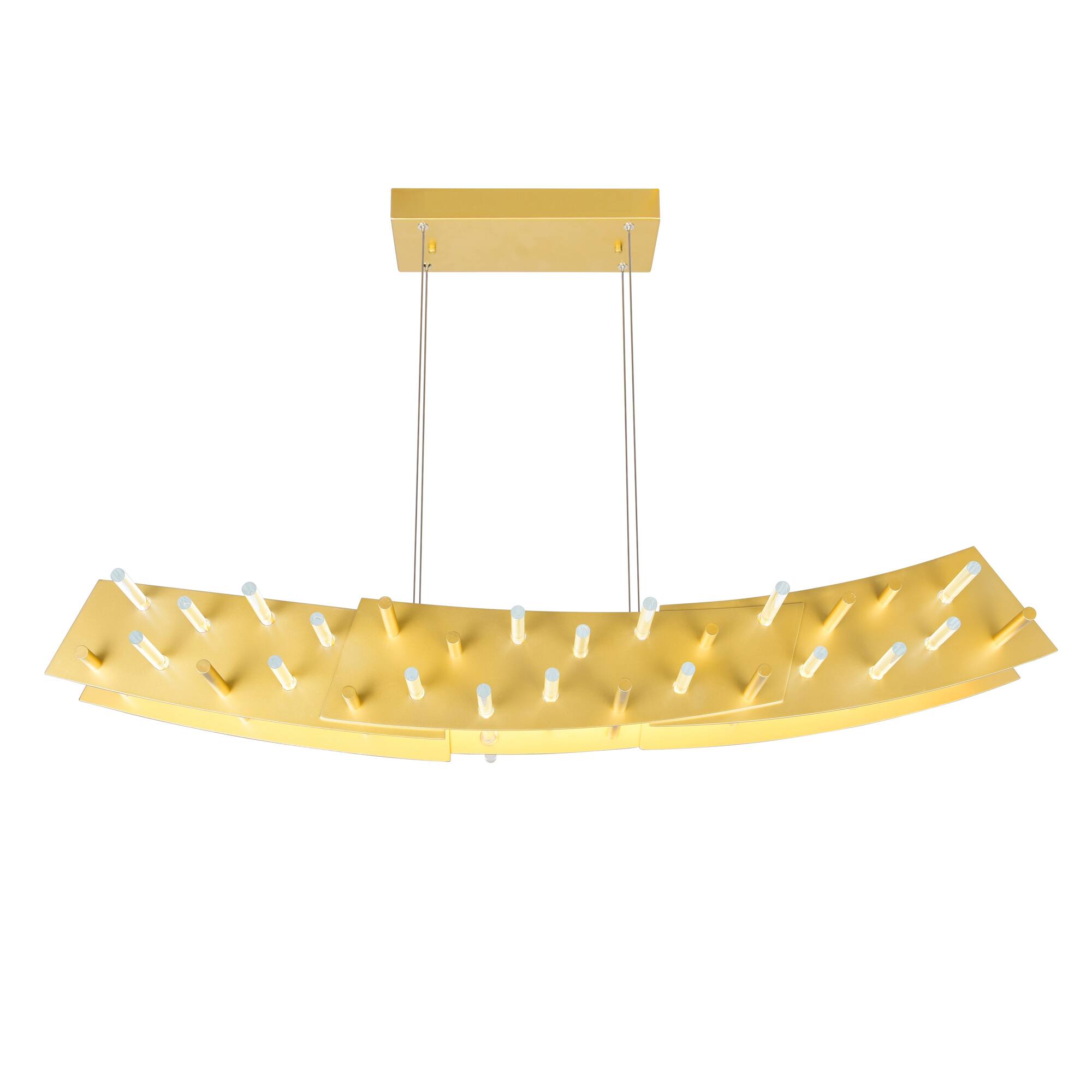 Back. CWI Lighting - Gondola LED Chandelier With Satin Gold Finish - Satin Gold.