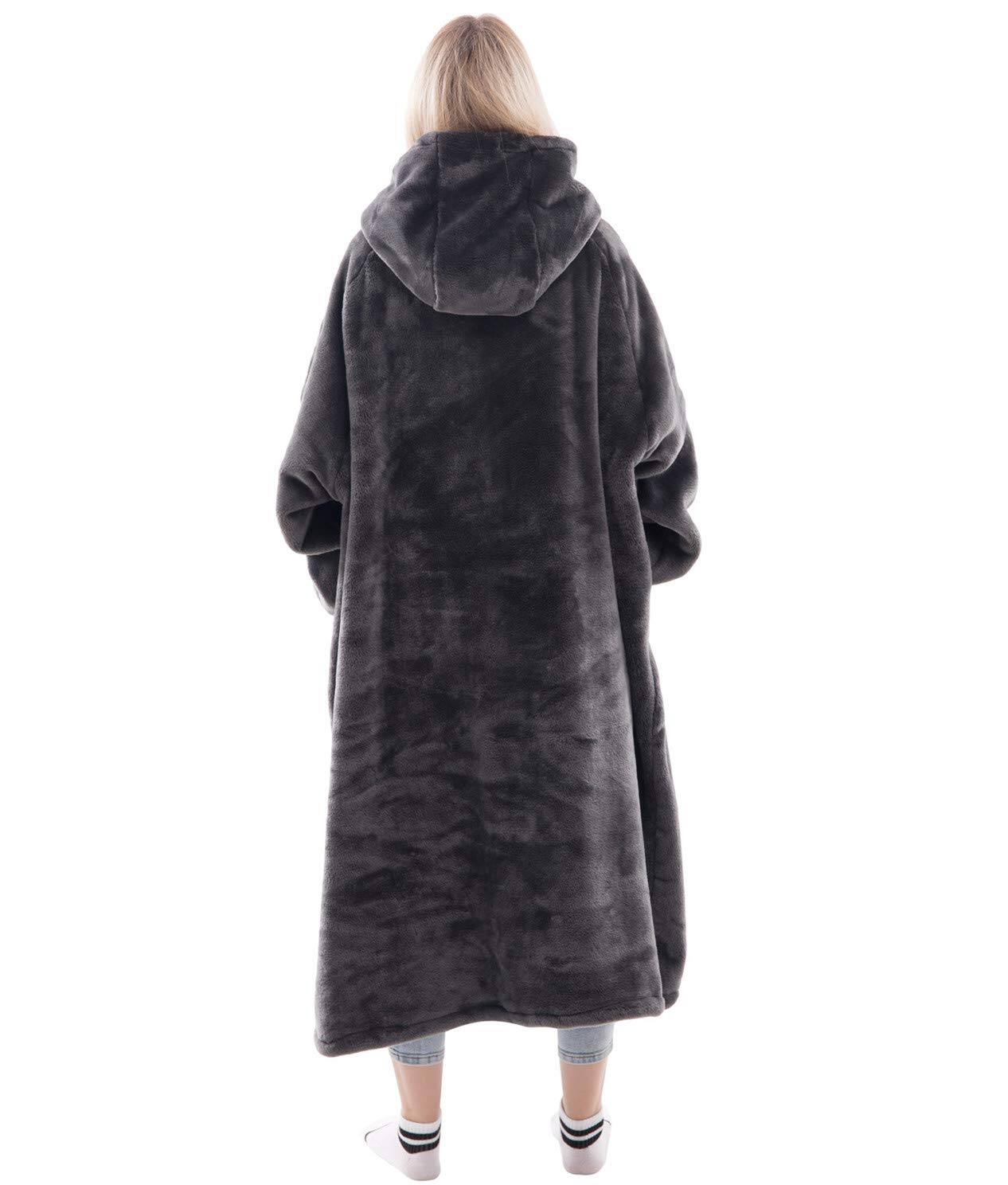 Alt View 2. NICHOLAS KLEIN - Wearable Blanket Sweatshirt Gifts For Women And Men Warm Cozy Giant Hoodie Thick Flannel With Sleeves Pocke... - Leopard Pink Adult.