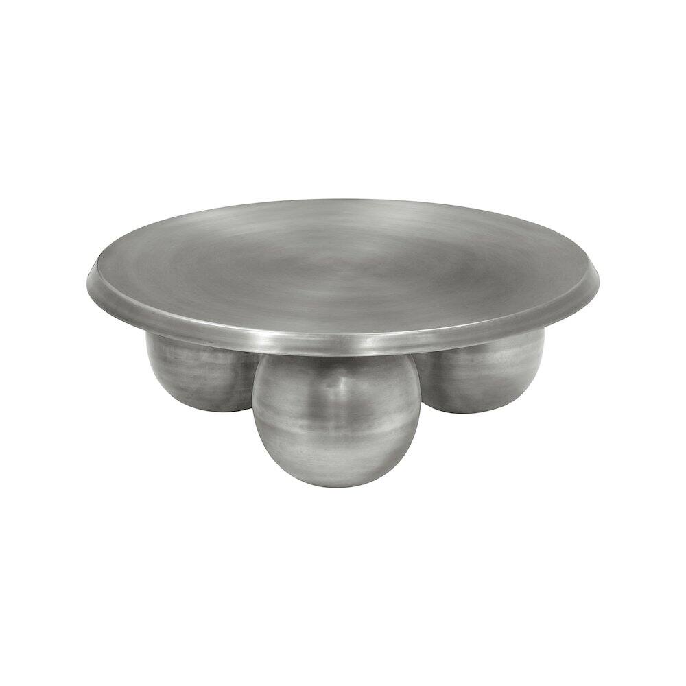 Alt View 2. Meridian Furniture - Globus Silver Coffee Table - Silver.