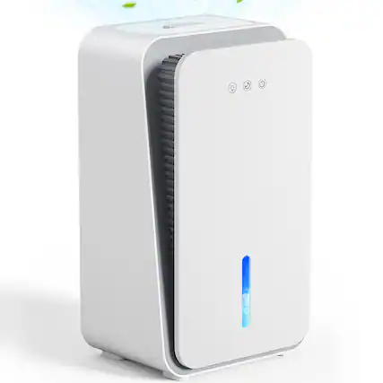 Front. Teendow - Home Dehumidifier with Aromatherapy, 7-Color Ambient Lighting, Auto Shut-Off, Quiet Mode - White.