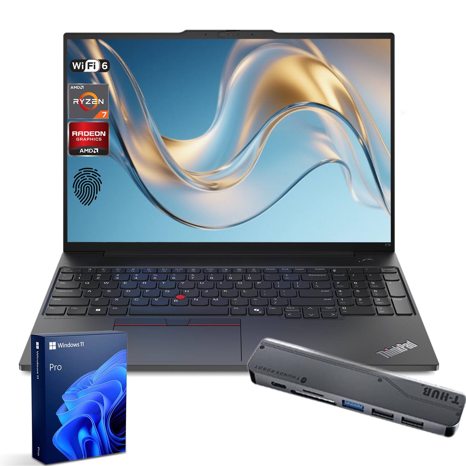 Wi-Fi 6  
AMD Ryzen 7  
Radeon Graphics  
AMD  
Windows 11 Pro  
ThinkPad  
Thunderbolt