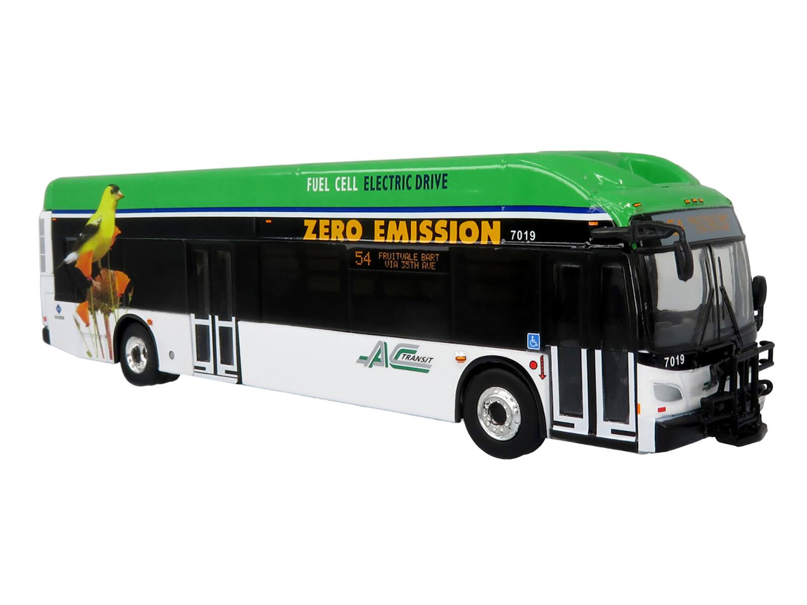FUEL CELL ELECTRIC DRIVE ZERO EMISSION  
7019  
54 FRUITUALE BART VIA 35TH AVE  
CLS - AC TRANSIT