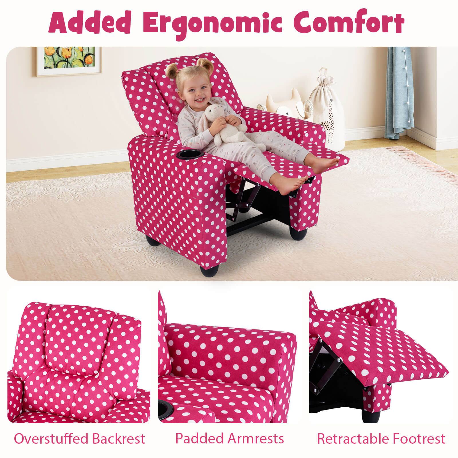 Added Ergonomic Comfort

Overstuffed Backrest  
Padded Armrests  
Retractable Footrest